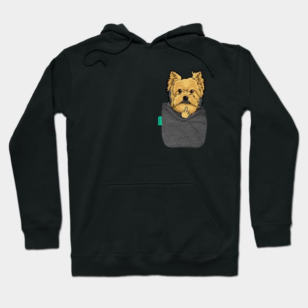 Yorkie FU Pocket Hoodie by darklordpug